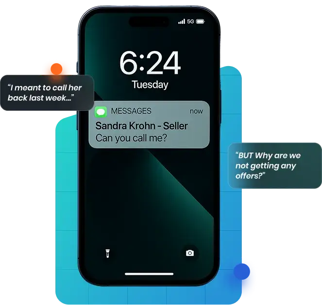 text message from a client "Can You Call Me?" — Sandra Krohn (Seller)
